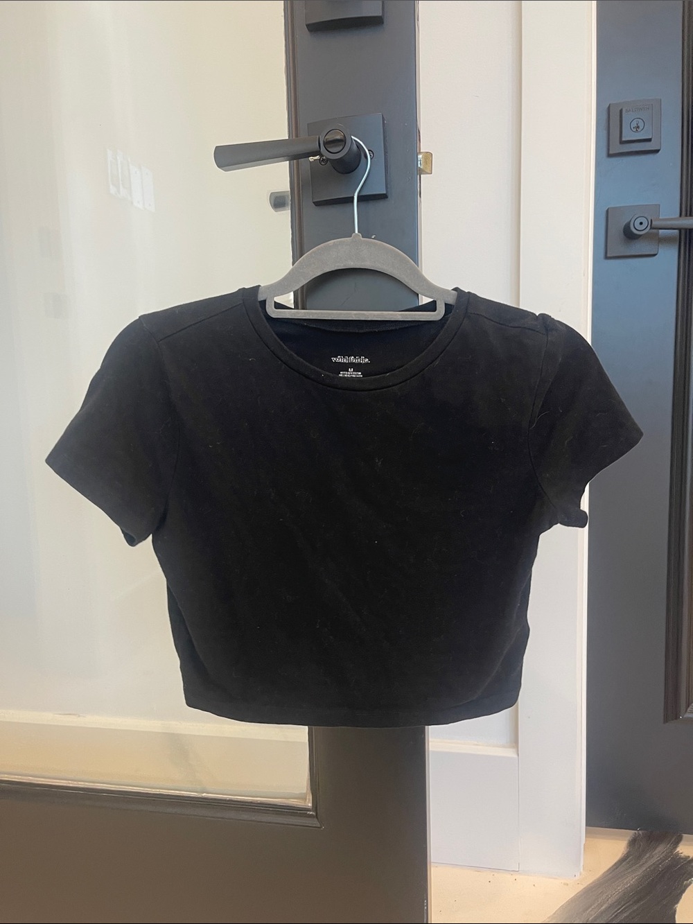 wild fable Black Crewneck Crop Tee